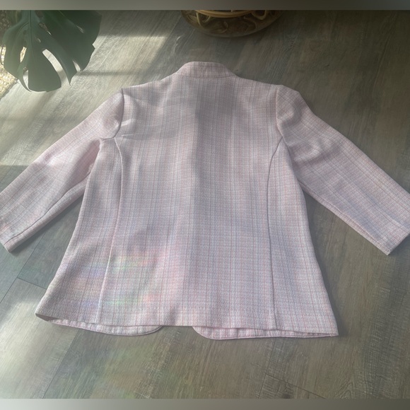 Vintage Elisabeth Williams Pink Plaid Button Down Blazer - Picture 4 of 8